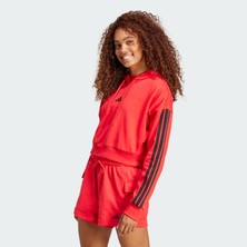 Adidas Sportswear IS6997 Essentials 3-Stripes French Terry Crop Kapüşonlu Üst