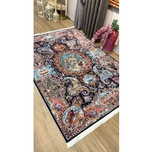 Brillant Kuş Motifli Klasik Desen Saçaklı Lateks Taban Halı