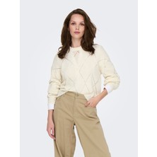 Only Kadın Yuvarlak Yaka Oversize Örme Kazak - 15339575