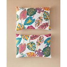 Home Leaf Jungle 2'li Yastık Kılıfı Fuşya