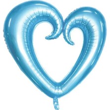 Kalp Folyo Balon Mavi 96 x 109  cm