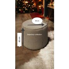 Beylerbeyi Puf ,kaz Ayağı Düz Kumaş ,makyaj Pufu Puf Sandalye Ayak Uzatma Pufu 40 cm Yükseklik 38 Çap