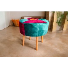 Beylerbeyi Gök Kuşağı Puf, Dekoratif Puf, Makyaj Pufu, Gürgen Ayaklı Puf, Sohbet Pufu, Şark Pufu