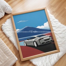 Tontilika Modern Spor Arabalar 3 Parçalı Ahşap Çerçeveli Tablo Seti