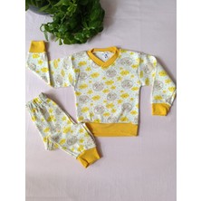 Minilkabebe Ay ve Bulut Desen Çocuk Pijama Takımı Pamuklu