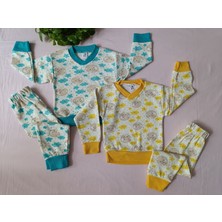 Minilkabebe Ay ve Bulut Desen Çocuk Pijama Takımı Pamuklu
