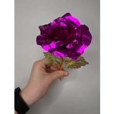 Love Candle Dekor Love Candles 1 Adet Altın Varaklı Gül Solmayan Gül, Yapay Gül, Sonsuzluk Gülü Sevgililer Günü si, Anneler Günü si, Nişan si, Düğün si, Altın Gül