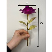 Love Candle Dekor Love Candles 1 Adet Altın Varaklı Gül Solmayan Gül, Yapay Gül, Sonsuzluk Gülü Sevgililer Günü si, Anneler Günü si, Nişan si, Düğün si, Altın Gül