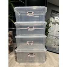 Petek Homee Plastik Kilitli Kapaklı Yatay Saklama ve Erzak Kutusu 30 Litre Plastik Saklama Kabı