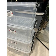 Petek Homee Plastik Kilitli Kapaklı Yatay Saklama ve Erzak Kutusu 30 Litre Plastik Saklama Kabı