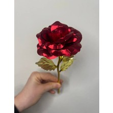 Love Candle Dekor Love Candles 1 Adet Altın Varaklı Gül Solmayan Gül, Yapay Gül, Sonsuzluk Gülü Sevgililer Günü Hediyesi
