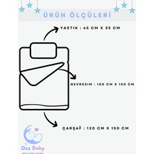 Ozz Baby Nevresim Takımı Hayvan Temalı, Fermuarlı, %100 Pamuk , 100X150 Bebek Nevresim Takımı
