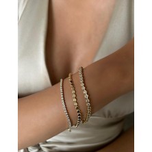 Xuping 14 K Altın Rengi Vip Seri Zirkon Taşlı Bileklik 16,5cm