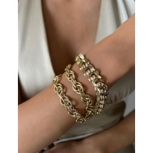Xuping 14 K Altın Rengi Vip Seri Bileklik 19+3 cm