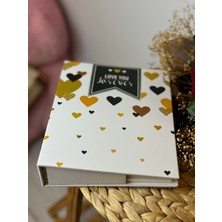 Rabsev Fotoğraf Albümü 10x15cm 200 Fotoğraf Kapasiteli Renkli Love You Desenli Anı Albümü