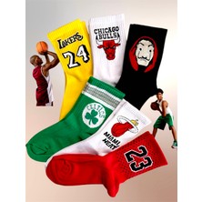 Çorap Dünyam 6'li Nba Basketbol Temali Neşeli Kolej Tenis Çorap