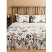 LC Waikiki Lcw Home Flamingo Baskılı Ranforce Çift Kişilik Nevresim Seti