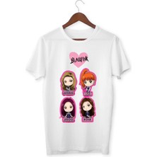 Alpşan Ticaret Blackpink Tişört Çocuk Yetişkin Beyaz T-Shirt  Çocuk Black Pink