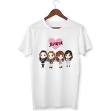 Alpşan Ticaret Blackpink Tişört Çocuk Yetişkin Beyaz T-Shirt  Çocuk Black Pink