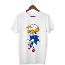 Alpşan Ticaret Sonic Tişörtleri Beyaz  T-Shirt Sonik Çocuk Yetişkin Tişört