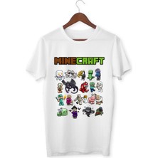 Alpşan Ticaret Minecraft Tişörtleri Beyaz  T-Shirt Minecraft Çocuk Yetişkin Tişört