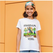 Alpşan Ticaret Isme Özel Minecrat Tişört Özel Kişiye Özel Minecraft T-Shirt  Yetişkin Çocuk Beyaz Tişört