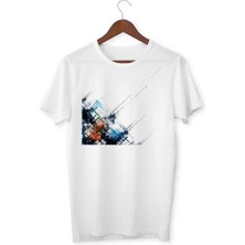 Alpşan Ticaret Şehir  Silüet Baskılı Bayaz Tişört Yetişkin/çocuk Beyaz T-Shirt