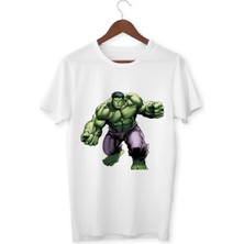 Alpşan Ticaret Hulk Tişört Hulk Baskılı Çocuk Yetişkin Beyaz Hulk T-Shirt
