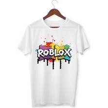 Alpşan Ticaret Roblox Tişört Çocuk Yetişkin Beyaz T-Shirt  Çocuk Tişört