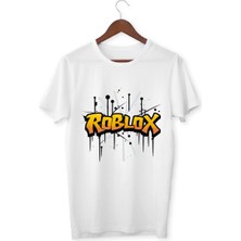 Alpşan Ticaret Çocuklar Için Roblox Tişört Çocuk Yetişkin Beyaz Roblox Tişört