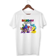 Alpşan Ticaret Rainbow Friends Tişört Çocuk Yetişkin Beyaz T-Shirt  Çocuk Tişört