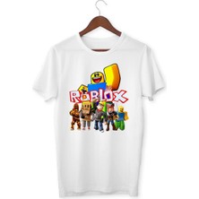 Alpşan Ticaret Roblox Tişört Çocuk Yetişkin Beyaz T-Shirt  Çocuk Tişört