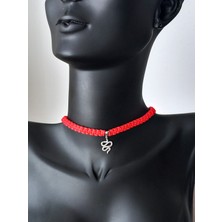 Keskin Gümüş Gümüş Kırmızı Ip Yılan Tasarım Kişiselleştirilebilir Choker Kadın Kolye Sevgililer Günü Hediye