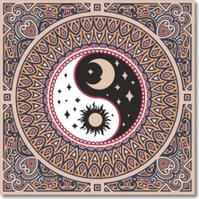 El Yapımı Üç Boyutlu Ahşap Yin Yang Duvar Sanatı