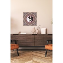 El Yapımı Üç Boyutlu Ahşap Yin Yang Duvar Sanatı