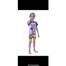 Erkek Çocuk Sonic Karakter Baskılı Mayo Bone Takım