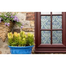 D-C-Fix 176-0616 Mavi Yeşil Motif Yapışkanlı Cam Vitray Folyo (45 cm x 1 Mt)