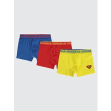 Süperman Erkek Çocuk 3'lü Boxer Set 2-10 Yaş Sarı