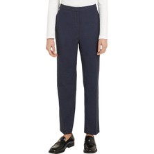 Tommy Hilfiger Standart Bel Standart Lacivert Kadın Pantolon Flannel Slım Straıght Pant