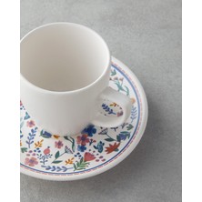 English Home Butterfly Seramik 4 Parça 2 Kişilik Kahve Fincan Takımı 110 ml Mavi