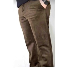 Rewoly Klasik Kesim Kahverengi Kadife Pantolon