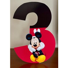 Okart Tasarım Mickey Mouse “3” Masaönü Ayaklı Pano