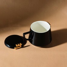 Karaca 50.Yıl İmza Koleksiyonu Kapaklı Siyah Kupa 350 ml
