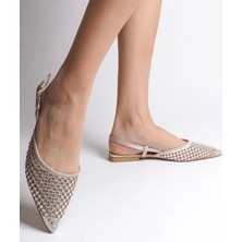 Bags Shoes Kuum K76002 Kadın Taşlı Abiye Babet