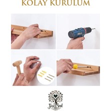 Tree Soul Doğal Ahşap - Duvar Rafı U Şekil - Vintage Stil Ofis Rafı - Oturma Odası Yatak Odası Dekoru - 1  Adet - 45 cm
