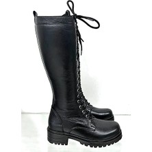 Bags Shoes Step More Z38273 Kadın Bağcıklı  Deri Çizme