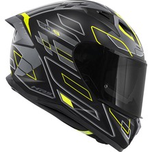 Gıvı 50.9 Assault Mat Siyah-Gri-Neon Sarı Kask