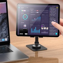 Dexmon Metal Katlanabilir Masaüstü Telefon Tutucu Tablet Standı 360 Derece Dönen Ayarlanabilir