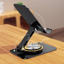 Dexmon Metal Katlanabilir Masaüstü Telefon Tutucu Tablet Standı 360 Derece Dönen Ayarlanabilir