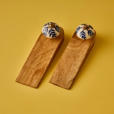 Bella Maison Maia Mango Ağacı Kapı Stoperi 2'li Naturel (16 x 4,5 x 5 cm)